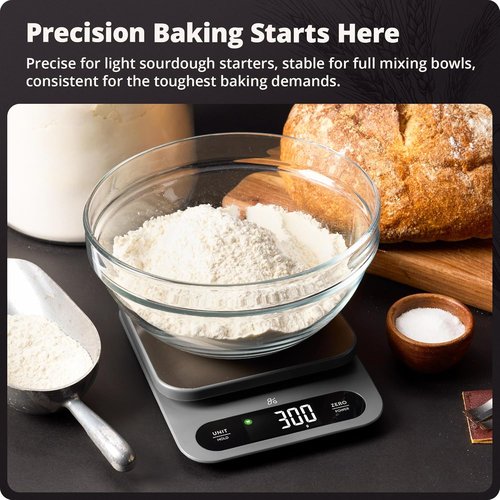 Greater Goods Digital Food Scale - High-Capacity 10kg/22lb Kitchen Scale with 1g Precision | Stainless Steel Platform & Hi-Def LCD