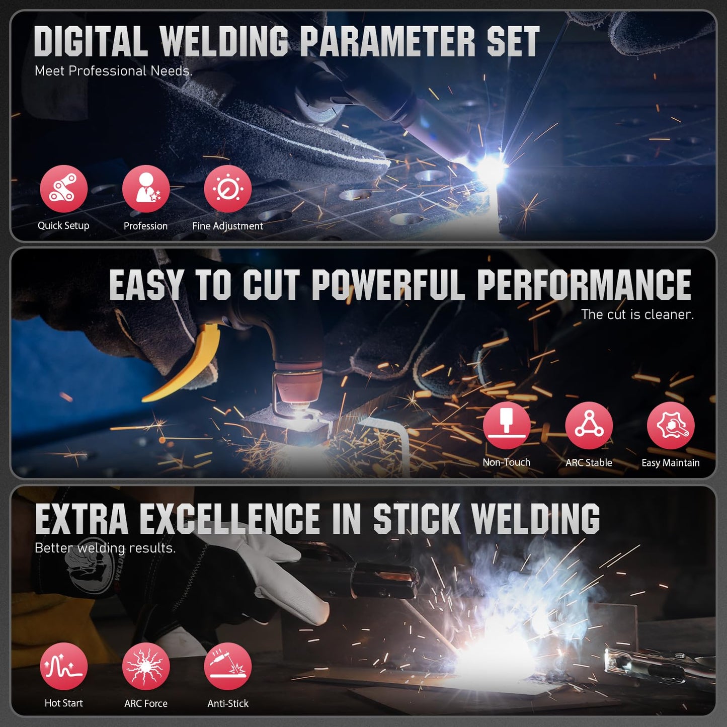 ‎YESWELDER CT-520 Tig Welder & Plasma Cutter, 5-In-1 Multifunctional Welding Machine & Large View Intelligent Auto-Shade Auto-Darkening Welding Helmet