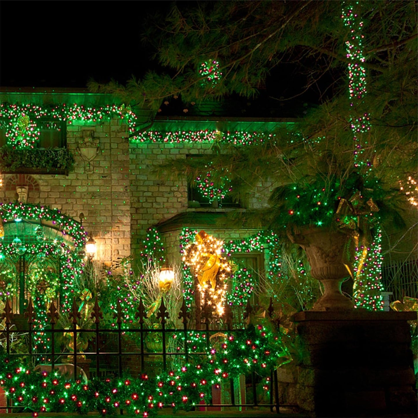 WATERGLIDE 1000 LED Christmas String Lights - 328 FT Waterproof Fairy Lights with Remote & 8 Modes | Red & Green