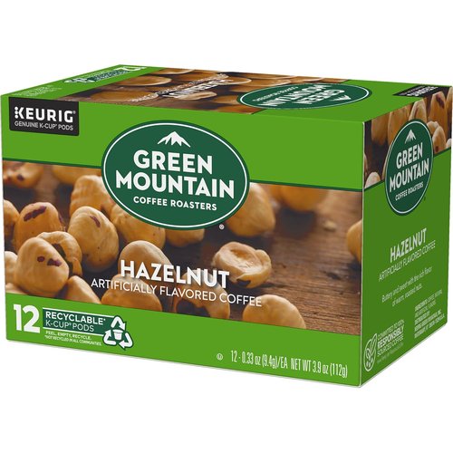 Green Mountain Coffee Roasters Hazelnut K-Cup Pods - Light Roast Coffee, 12 Count (Pack of 5)