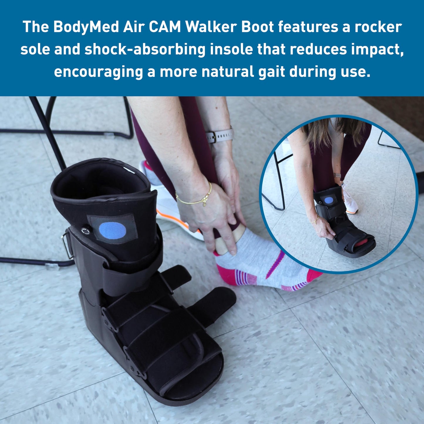 BodyMed Air CAM Walking Fracture Boot, Small, 11.5" Tall - Adjustable and Shock-Absorbing Support for Foot and Ankle Recovery - Fits Left & Right Foot