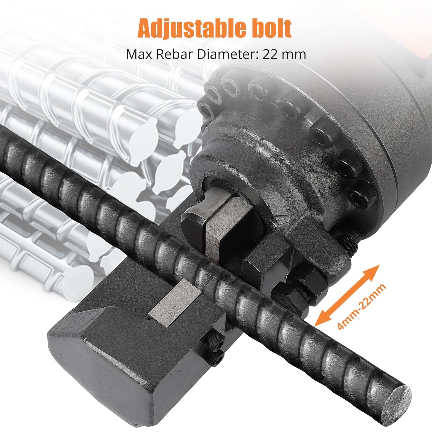 Electric Hydraulic Rebar Cutter Tool, 1350W 110V, Cutting up to 7/8 Inch #7 4-22mm Rebar, Steel, with Blades, Cutting Speed 3.5-4.0S, Concrete Construction Tools Heavy Duty (1350W RC-22)