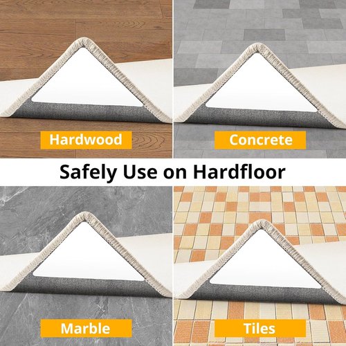 Daisyhome 12 PCS Rug Tape - Double-Sided Adhesive Gripper for Hardwood Floors | Anti-Slip Carpet Solution