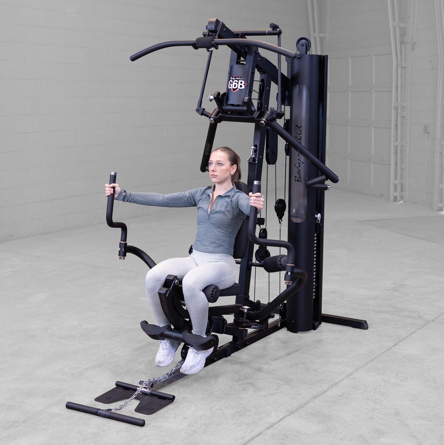Body-Solid (G6B) Bi-Angular Multi-Station Gym, Arm & Leg Strength Training Equipment, Functional Exercise Workout Station for Weight Lifting and Bodybuilding, 210 lb Weight Stack