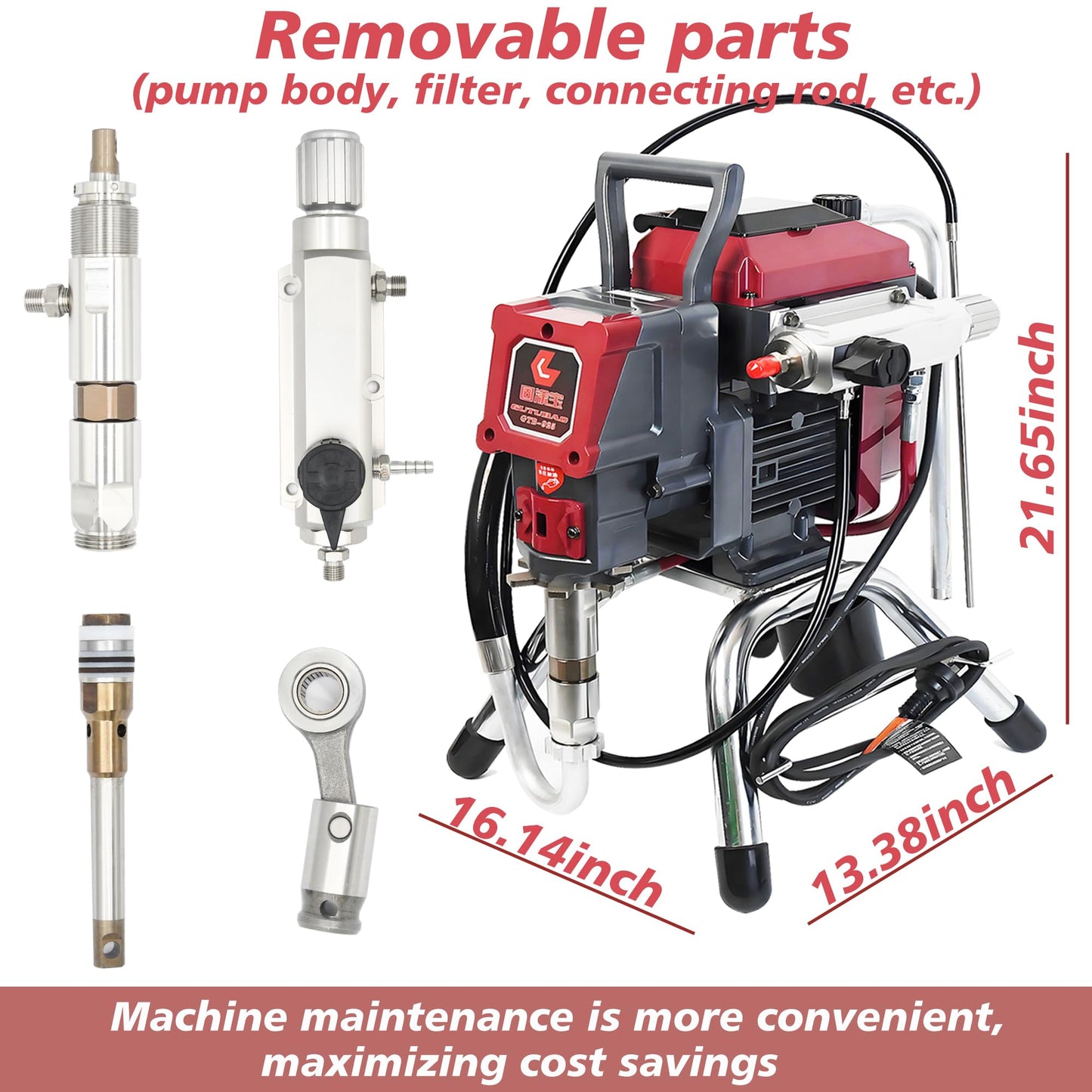 925 Commercial Airless Paint Sprayer, 0.66 GPM High-Efficiency Sprayer with 50ft Hose & 3 Nozzle Tips, Electric Paint Sprayer for House, Fence, Deck, 3-Year Warranty (Commercial Series)
