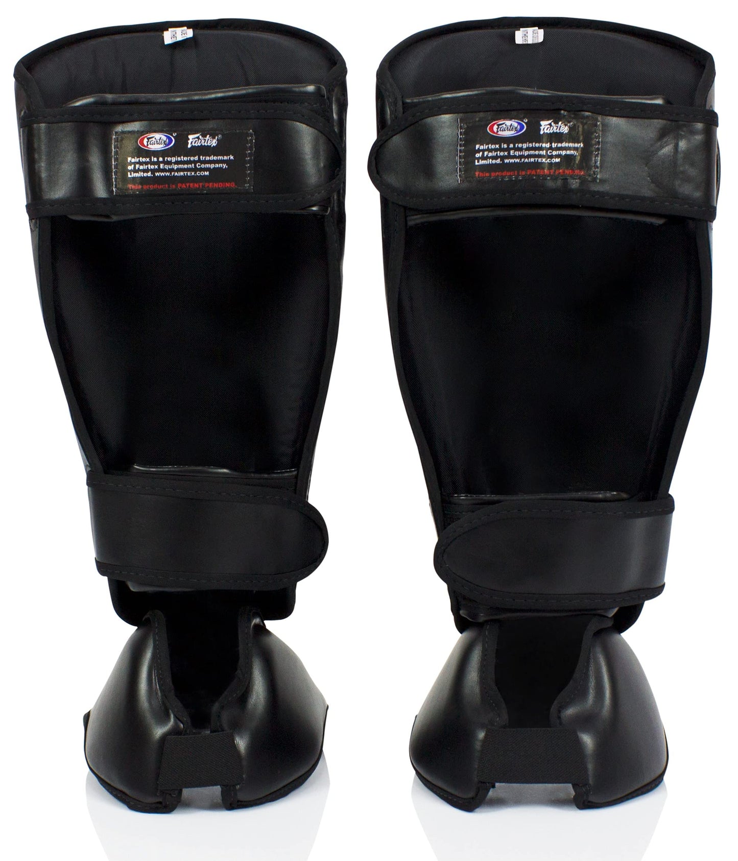 Fairtex SP7 Muay Thai Shin Guards for Men, Women, Kids | Shinguards Made with Syntek Leather & are Premium, Lightweight & Durable | Detachable shin & Foot Protector- Large, Black