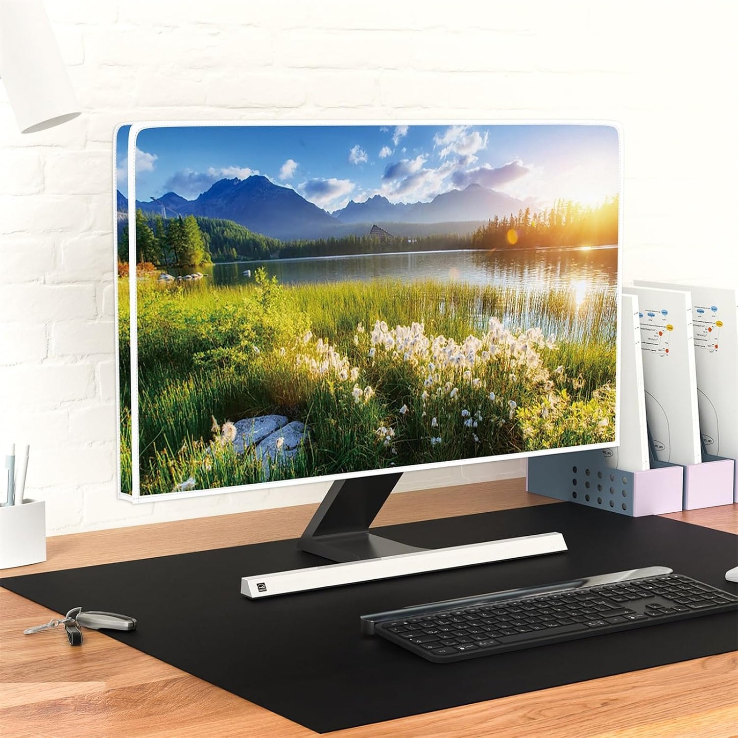 26, 27, 28 Inch Summer Baocicco Sunlight Scenery Monitor Dust Covers Spring Outdoor View Mountains Grassland Lake