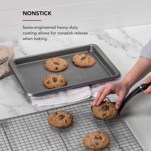 KitchenAid Nonstick Aluminized Steel Baking Sheet - 9x13in | Durable Contour Silver Design