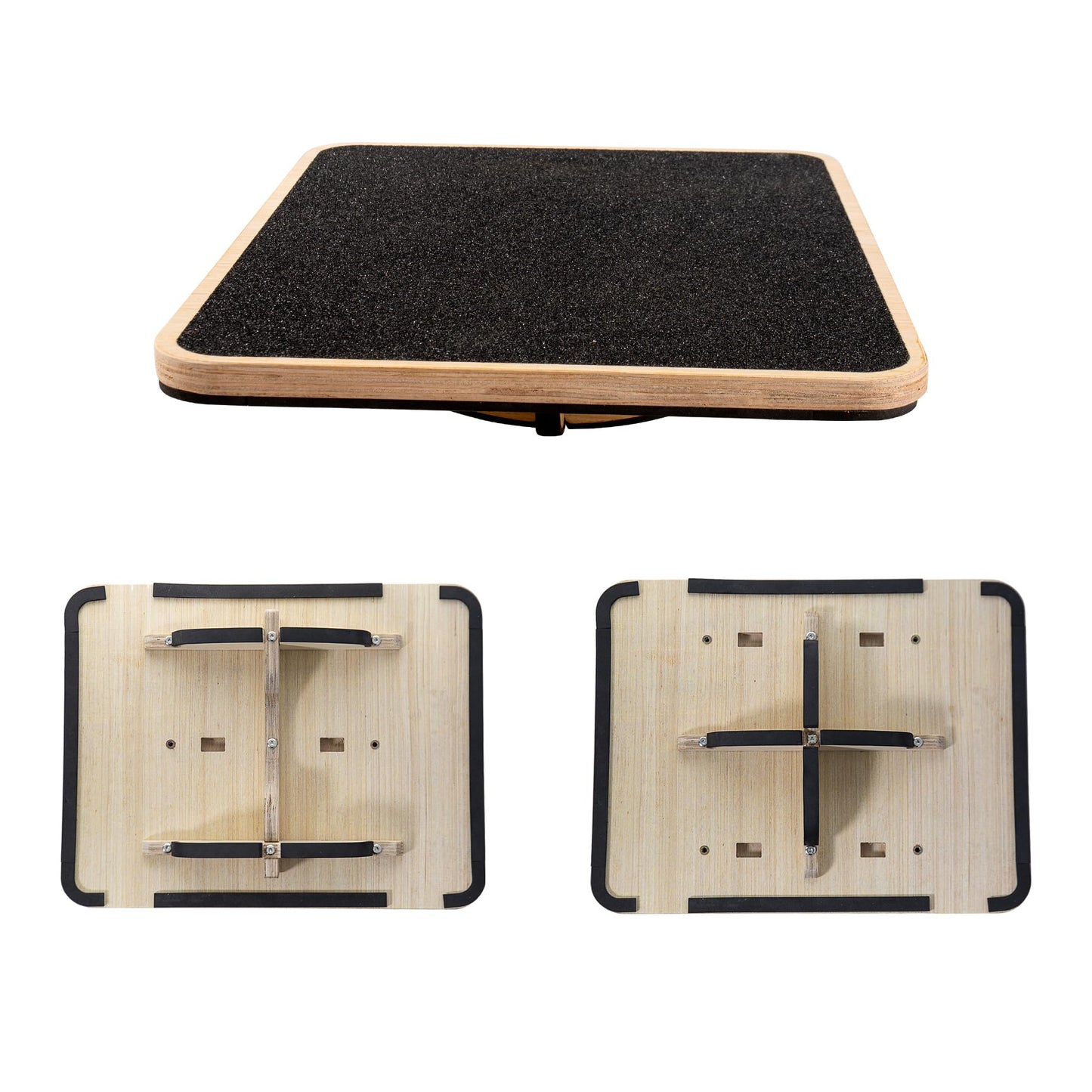 Adult Professional Wooden Balance Board - 350 lbs Non-Slip Balance Board Design, Suitable for Physical Therapy and Under-Desk Use, 2 Simple Setup Methods, Durable and Stable Wooden Board