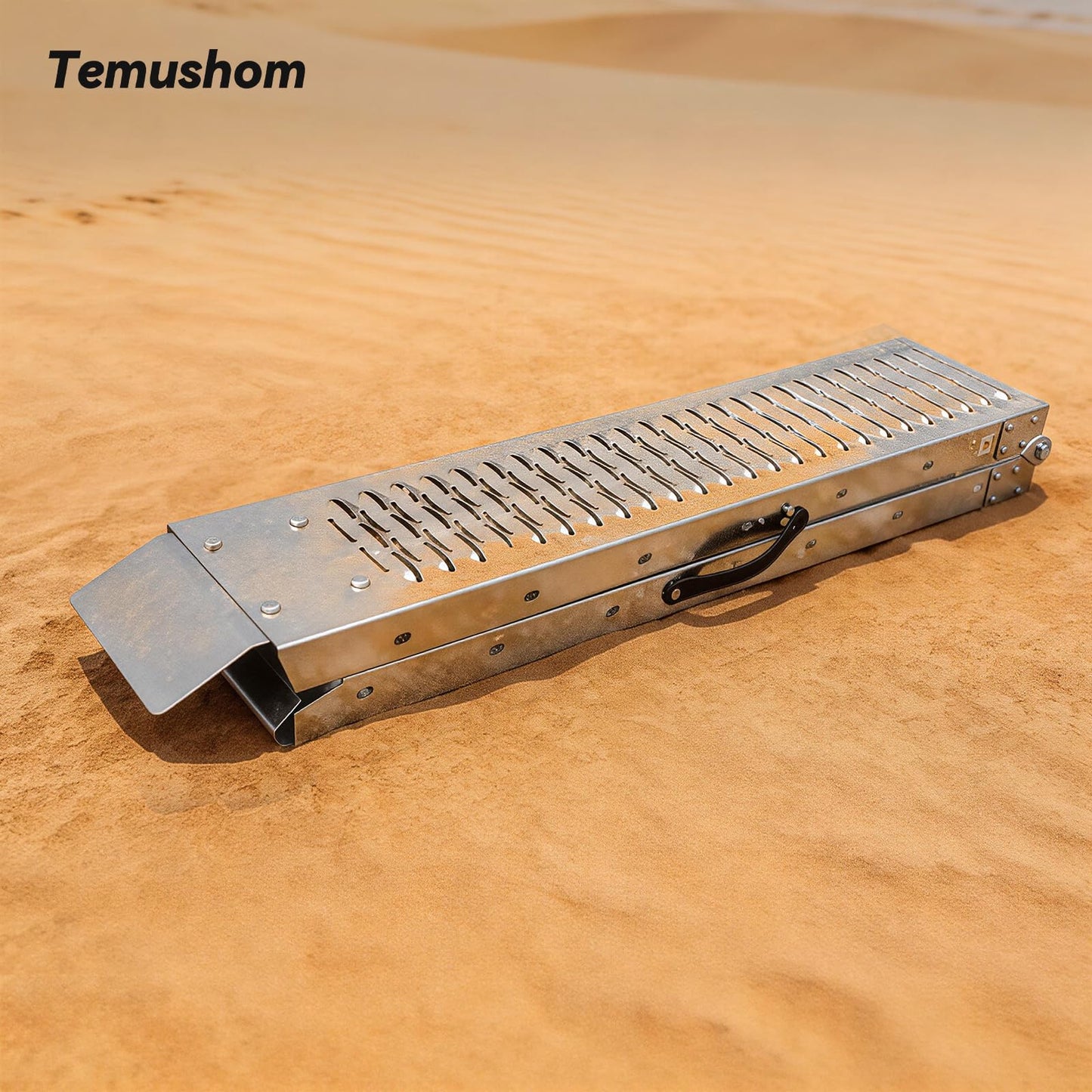 Temushom 67" Folding Truck Ramps, 1000 Lbs Capacity Heavy Duty Loading Ramps for Lawn Mower, Portable Anti-Slip Steel Loading Ramps for Pickup Trucks, ATV, UTV, Motorcycle, Trailer, Dirt Bike, 2-Pack