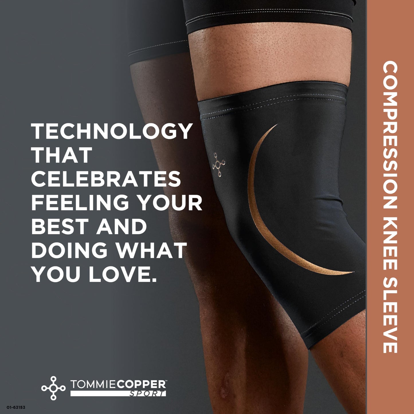 Tommie Copper Knee Compression Sleeve (L/XL, Black), 15-20 mmHg, 4D Stretch & Non-Slip Fit for Targeted Support, Patented Copper Znergy Fabric, Anti-Odor Benefits, Breathable Design