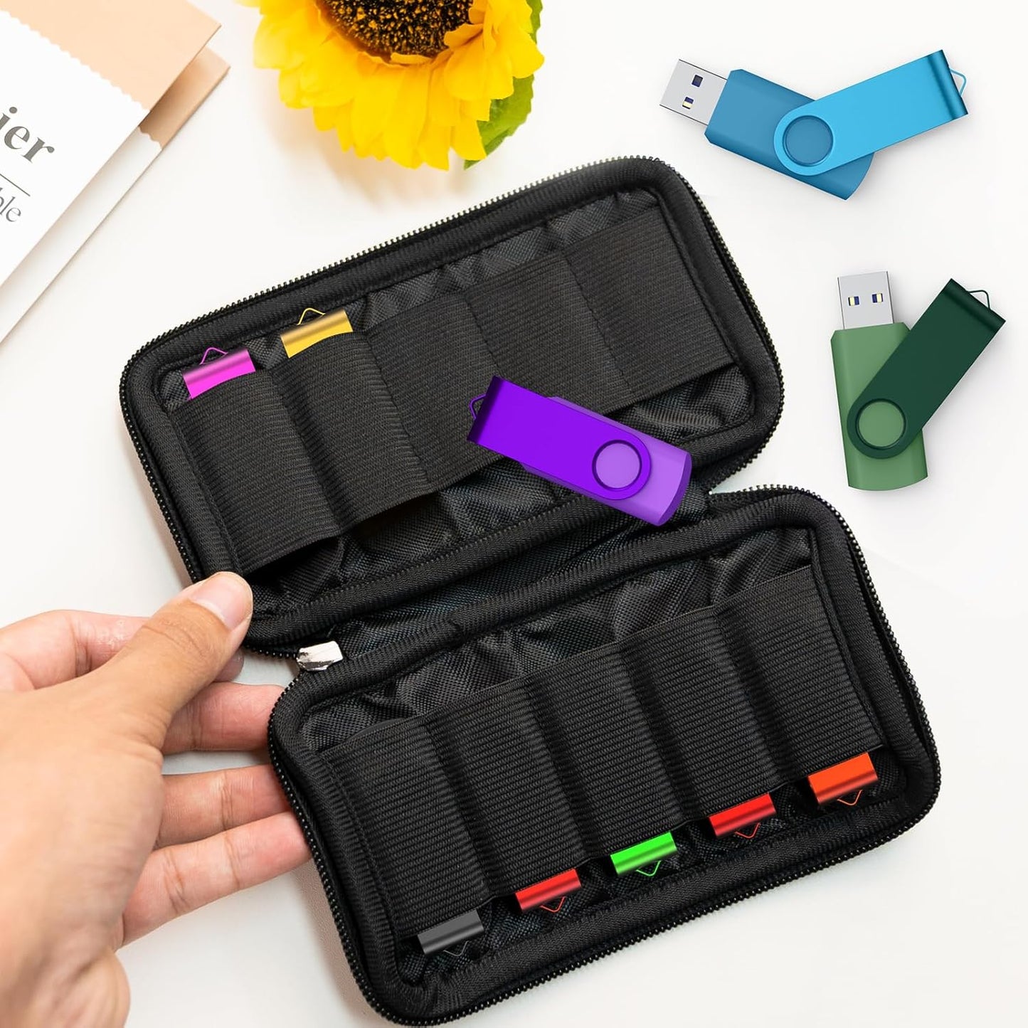 10 Flash Drive Case, USB Drive Holder, Storage Bag for Thumb Drive, Light Weight and Easy to Put into Handbag, Protect