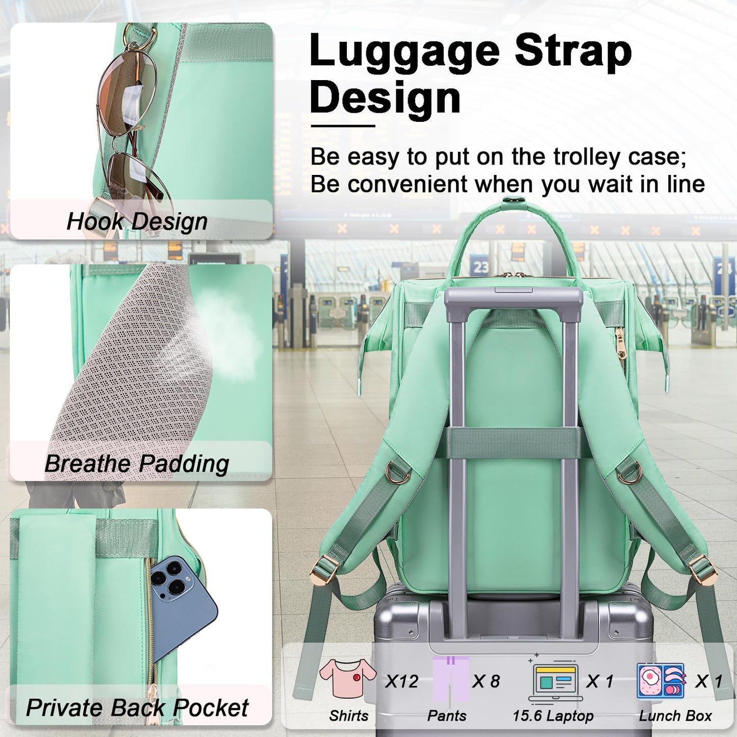 Backpack Women,15.6 Inch Backpacks pack, Backpacks,Work Backpack Weitars Lunch For Laptop For Womens Back Travel