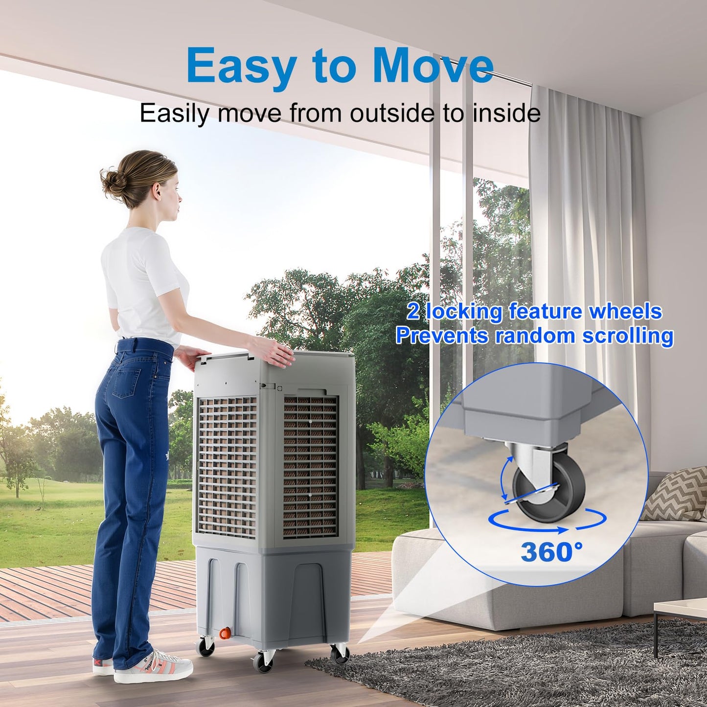 Slkdrft Portable Air Conditioner, 3 in 1 Evaporative Swamp Air Cooler,