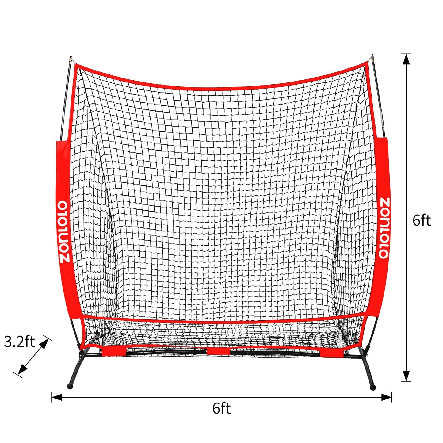 Zonlolo 6 x 6 FT Baseball Net with 3 Diffferent Targets, Portable Practice Net for Batting，Hitting，Pitching and Throwing,Compact Package with Small Carrying Bag，Great for Kids !