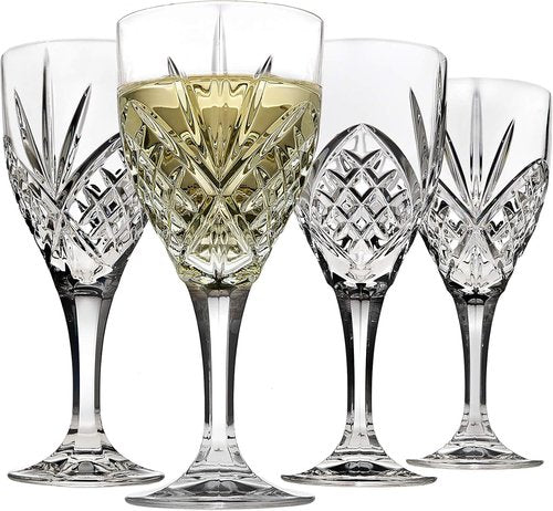 Godinger Dublin Wine Glasses - Elegant Stemmed Goblets for White Wine | Set of 4, 6.75oz
