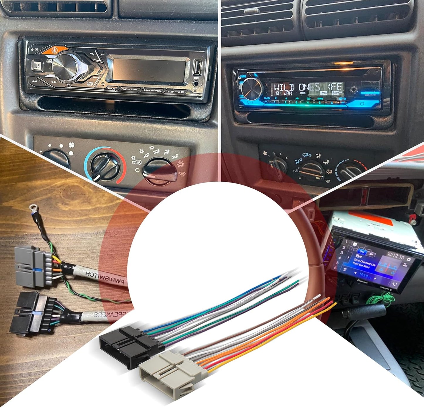 1997-2001, 1999 300m 1999-2001, 1995-2001 RED WOLF Car Radio Wire Harness Replacement for Jeep Cherokee Chrysler Dodge
