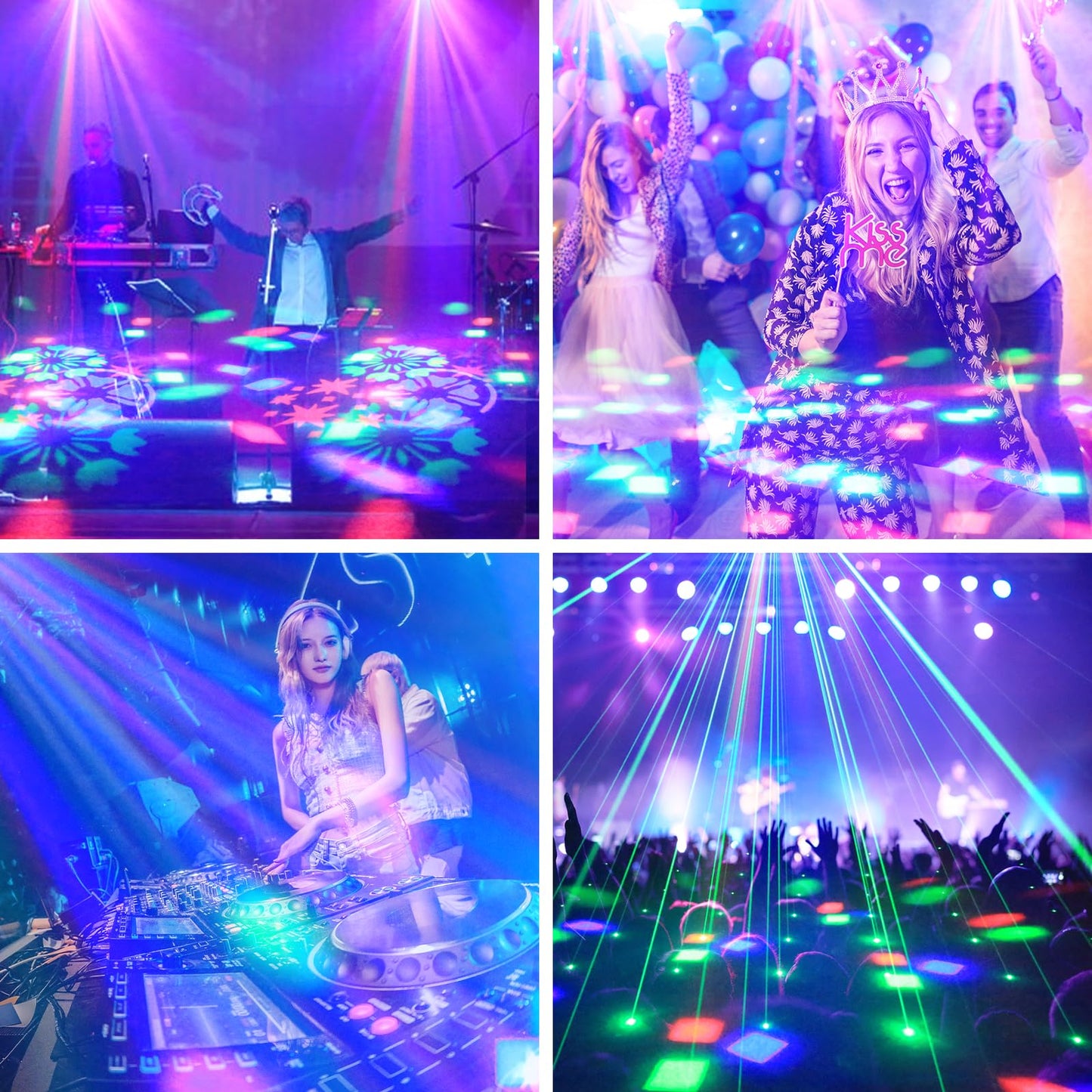 2PCS Compact 30W Stage Moving Head Light with Beam,GOBO Projection,Remote Control Sound Active & DMX512 Control 450° Pan/180° Tilt for DJ Party Home Theater Small Venues