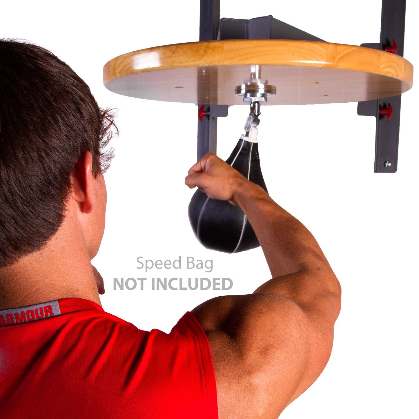 XMARK Adjustable Speed Bag Platform, 24" Wood Drum, Heavy Duty Wall Mount, Pro Swivel, Low Vibration, for Boxing & MMA Home Gym Training