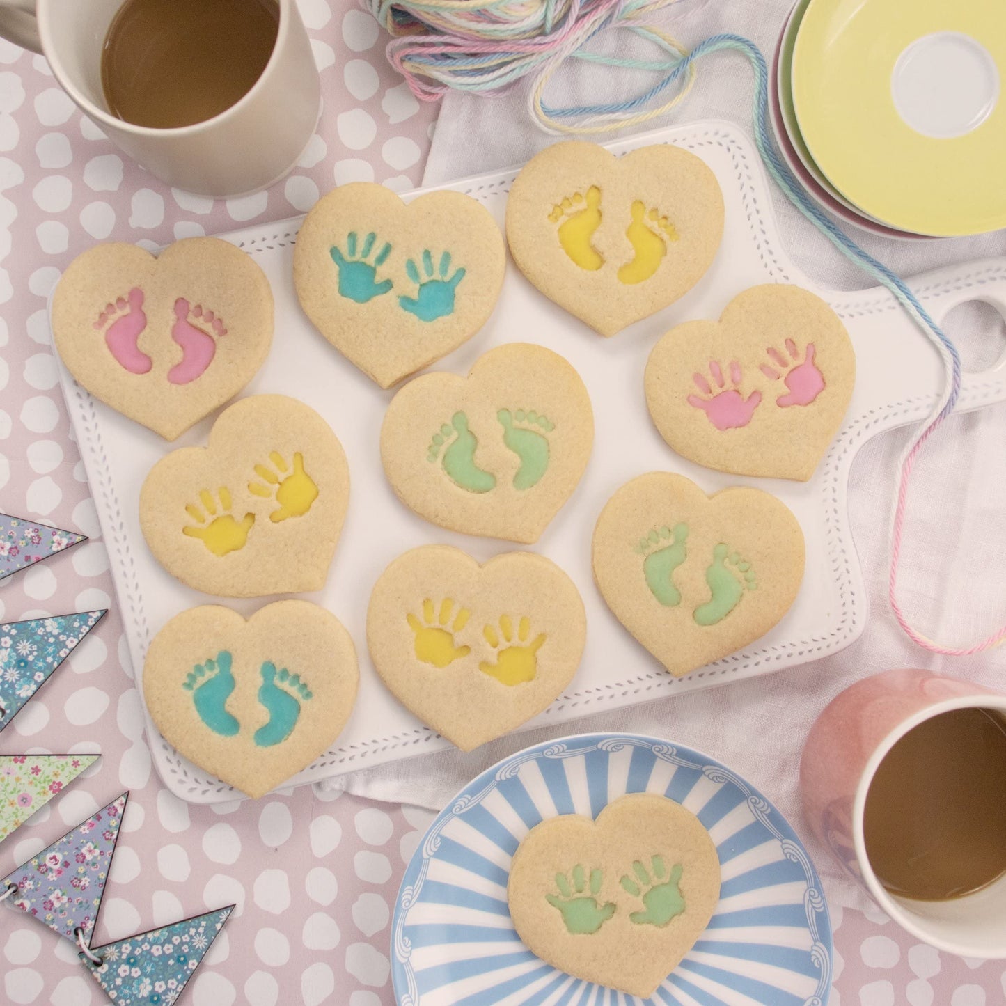 Set of 2 Baby Prints cookie cutters (Designs: Hand Prints and Footprints), 2 pieces - Bakerlogy