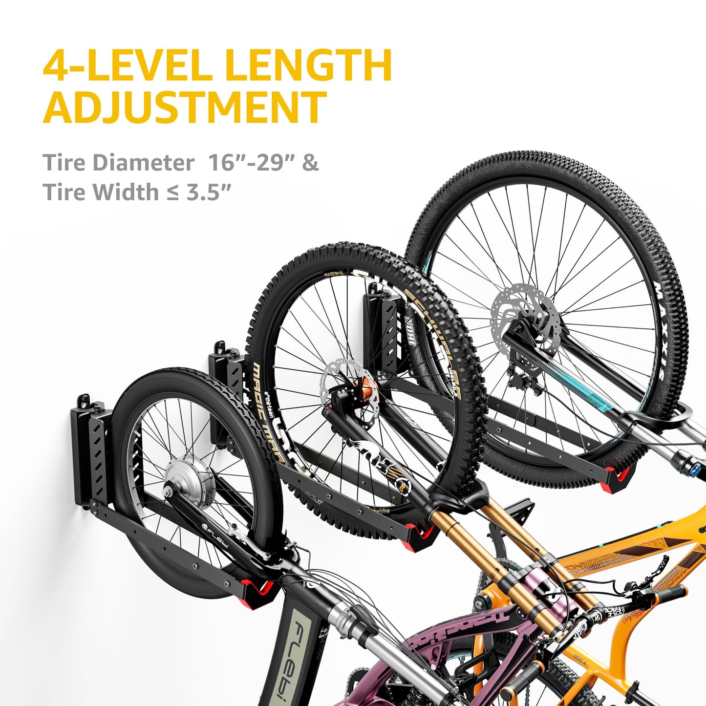 monTEK Swivel Bike Wall Mount, No Heavy Lifting Required Bike Wall Mount, Bike Hangers for Garage, Space-Saving Bike Rack Garage, Easy to Load and Unload, Bike Hanger Can Hold Up to 77 lbs