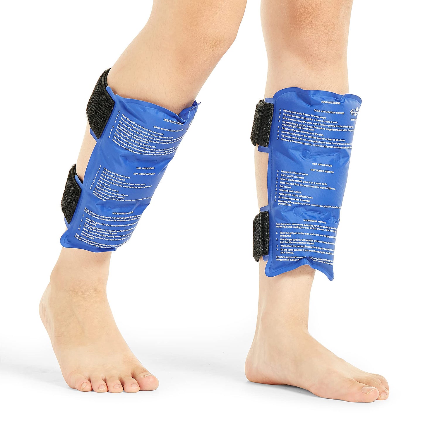 BODYPROX Shin Splint Ice Pack 2 Pack - Reusable Cold and Hot Wrap for Shin Splints Pain Relief, Flexible Ice Pack for Runners