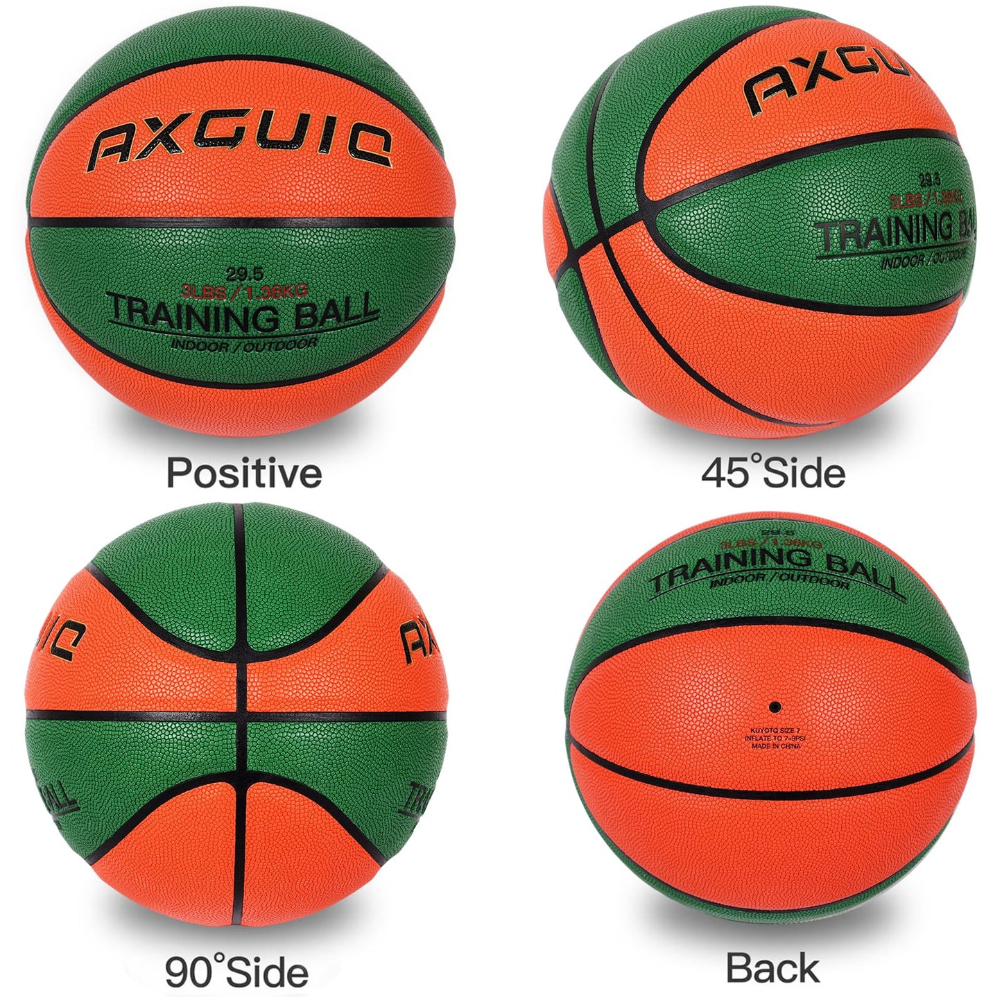 AXGUIQ 3LBS Weighted Heavy Training Basketball 29.5" for in& Outdoor Improving Dribble Up Basketballs Handling Dribbling Passing Rebounding Skills Size 7 Weighted Heavy Training Basketball Equipment