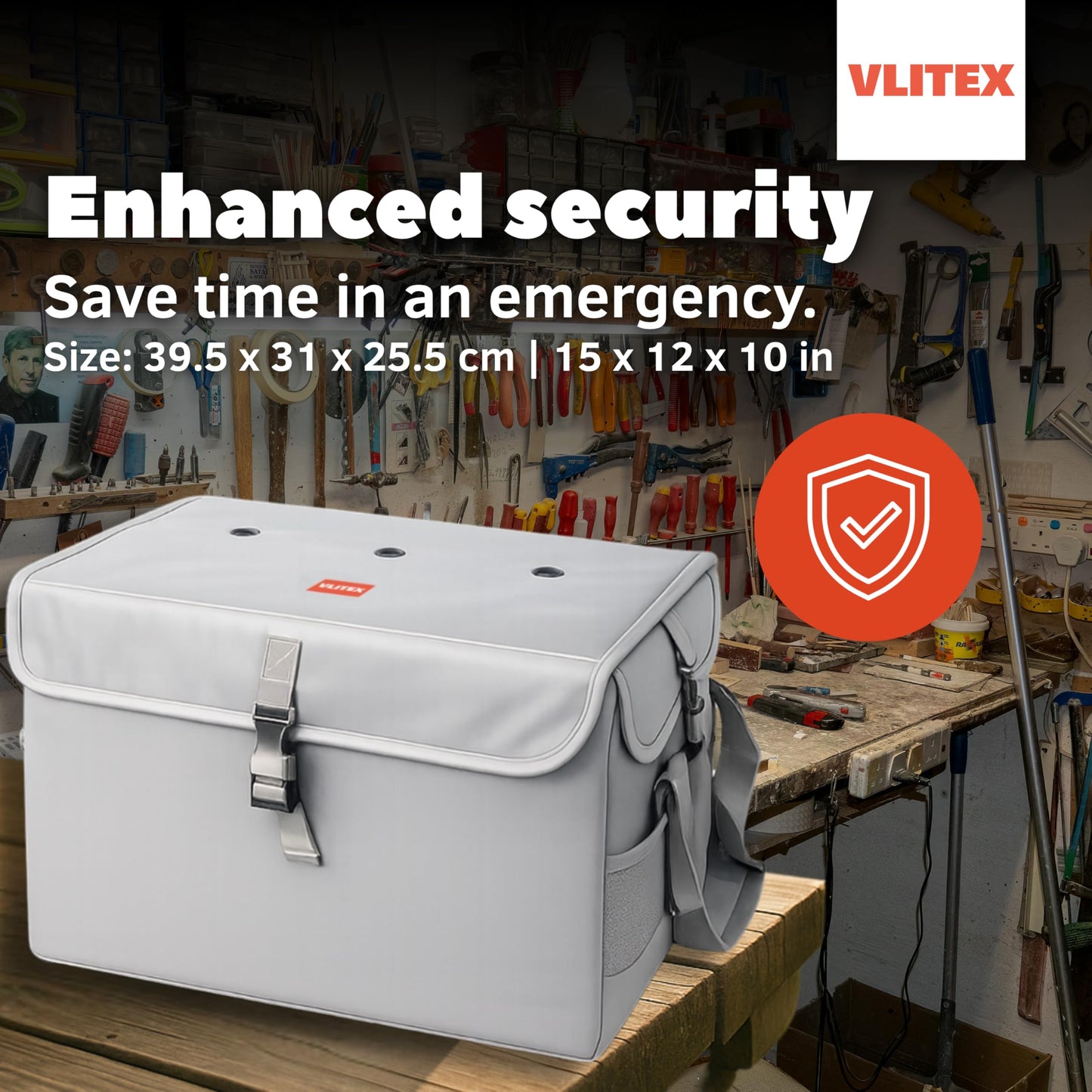 VLITEX Lithium Battery Storage Box XL (Extra Large) | Engineered in Germany | Fireproof E-Fiberglass & Silicone Fabric | Certified Lipo Safe Bag Container