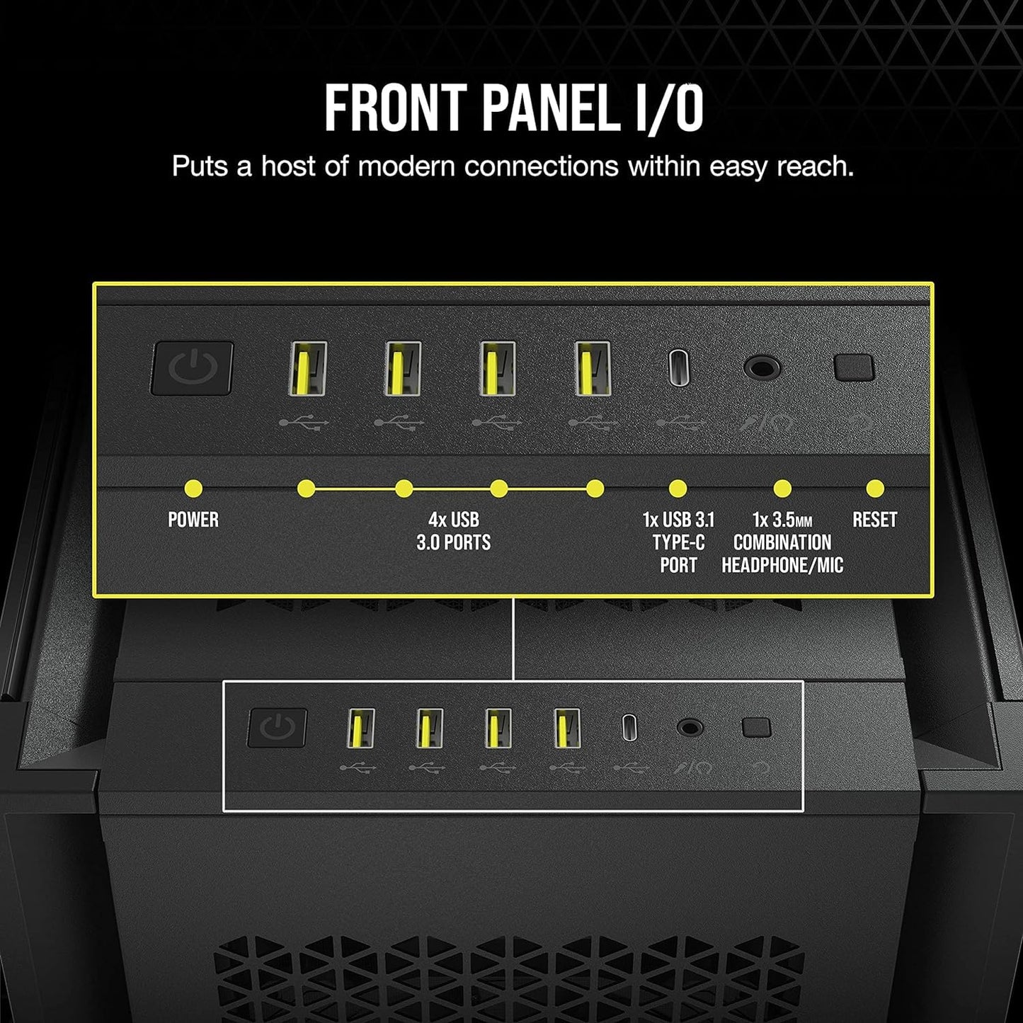 CORSAIR 7000D Airflow Full-Tower ATX PC Case – High-Airflow Front Panel – Spacious Interior – Easy Cable Management – 3X 140mm AirGuide Fans with PWM Repeater Included – Black