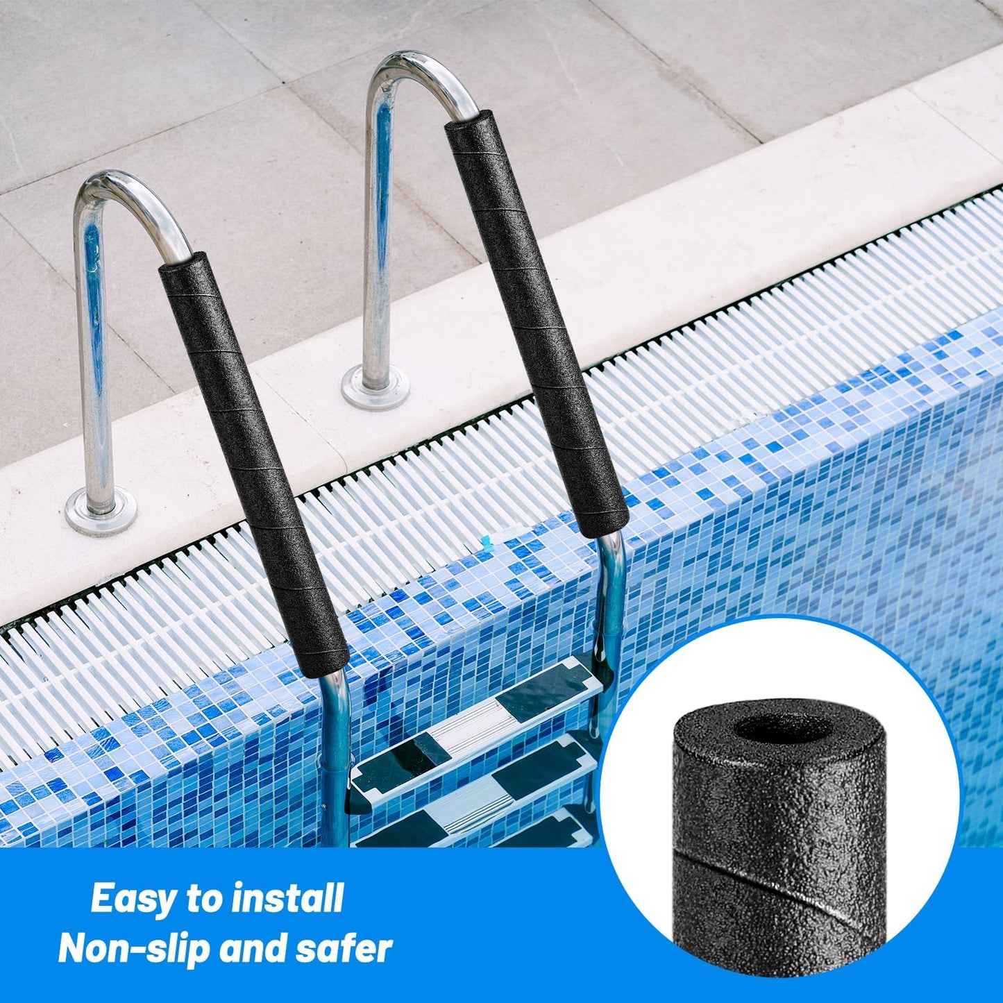 UCandy 4 Pack Pipe Insulation Foam Tube, 15.7" Black Pool Noodles Foam Pipe Wrap Protection Multi-Purpose Soft Foams Tubing for Winter Water Pipes and Outdoor Indoor Pipe or Swimming Pool Handle