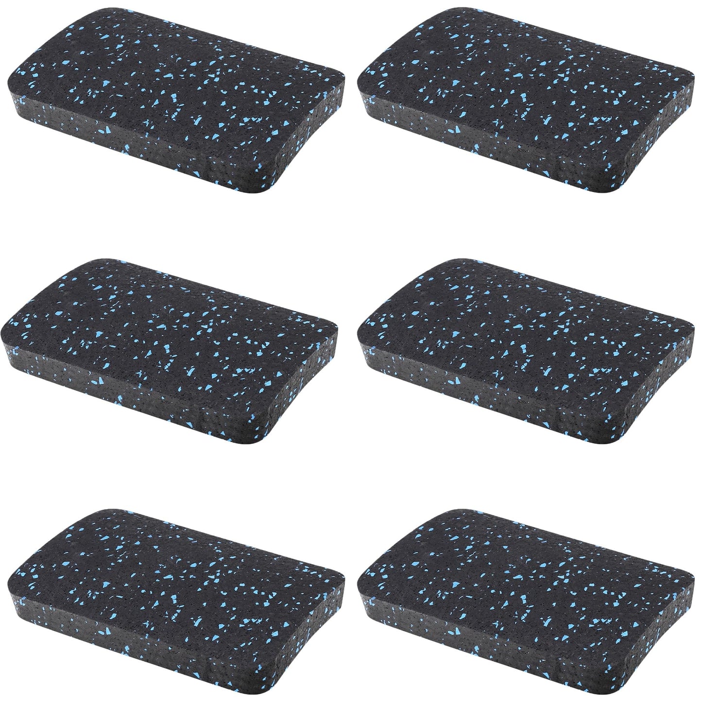 BestXD Heavy Duty Treadmill Mat Pads - 6 PCS 0.55" Ultra-Dense Rubber Anti-Vibration Pads - Professional Grade Floor Protection for Large Machines and High-Impact Use