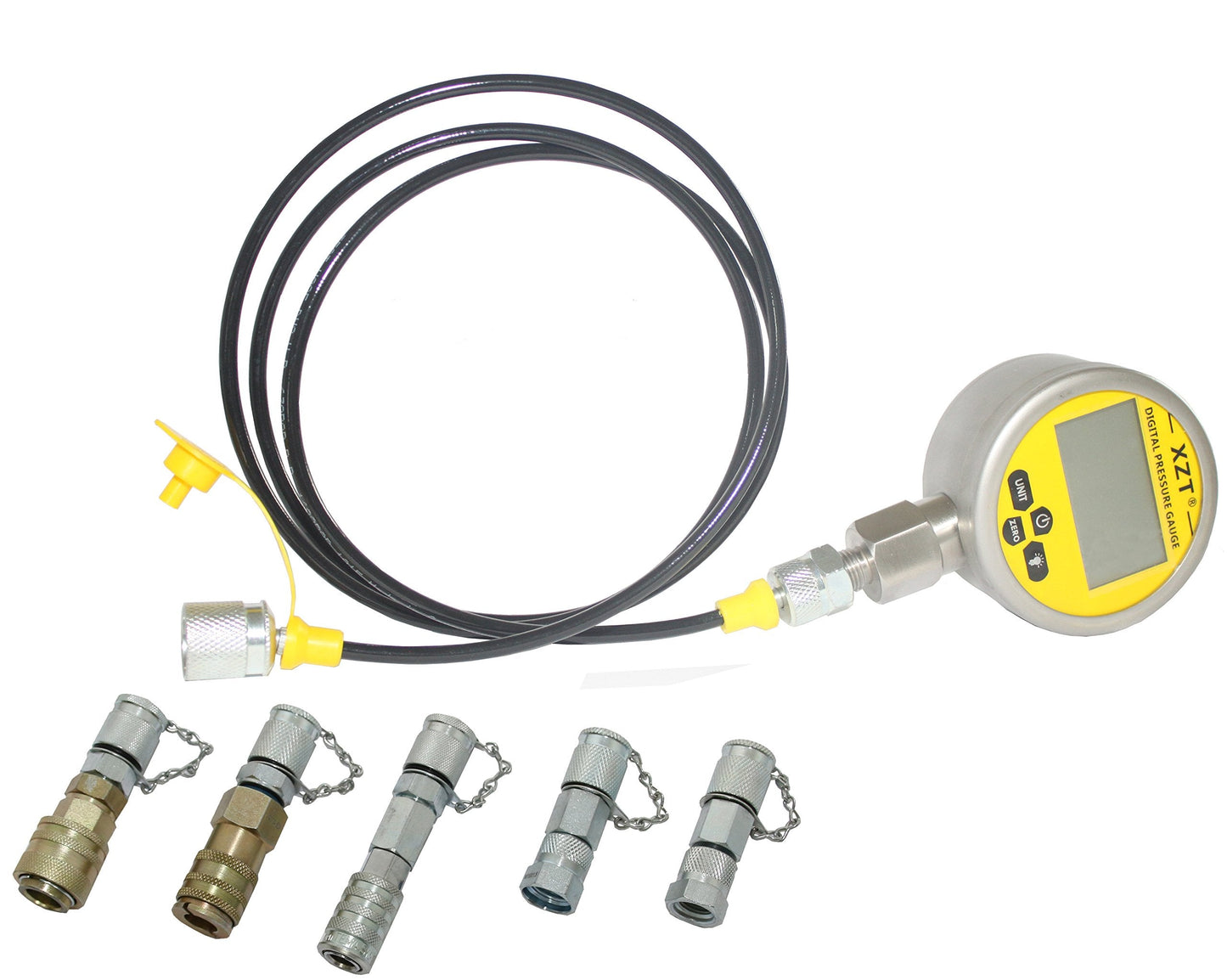 XZT EX-C 10000psi Digital Hydraulic Pressure Test Coupling Kit,Repair Tools for USA European Japanese Brand Excavator Construction Machinery (10000PSI/700BAR)
