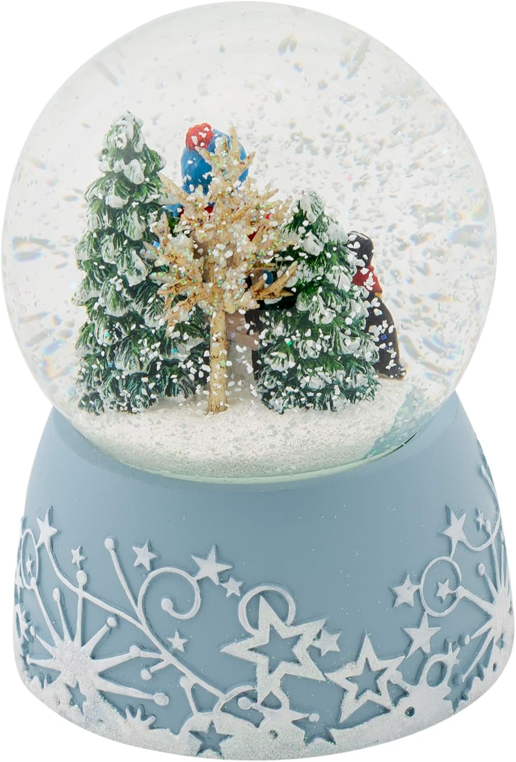 Roman Musical Glitter Globe - 6 Inch Ice Skating Child with Hot Drink | Plays Jingle Bells Tune