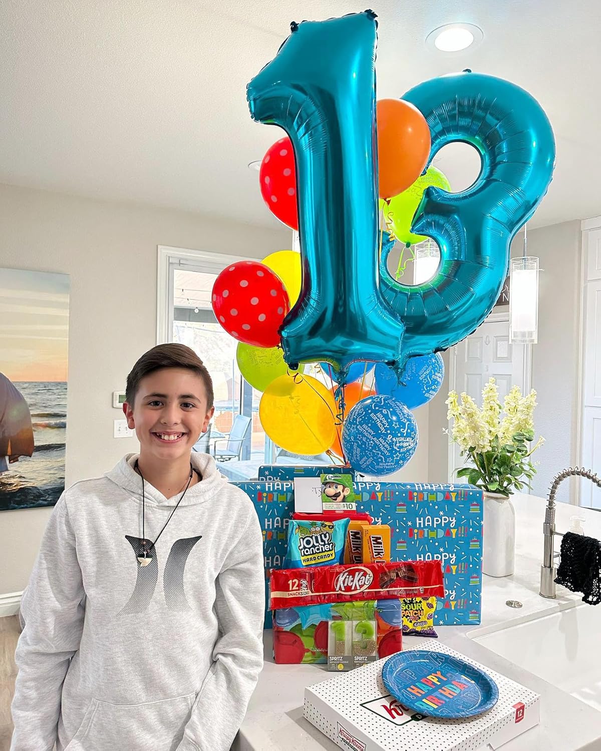 Skiennix Blue Number Balloon - 40 Inch 3rd Birthday Decoration for Kids & Adults | Party Supplies