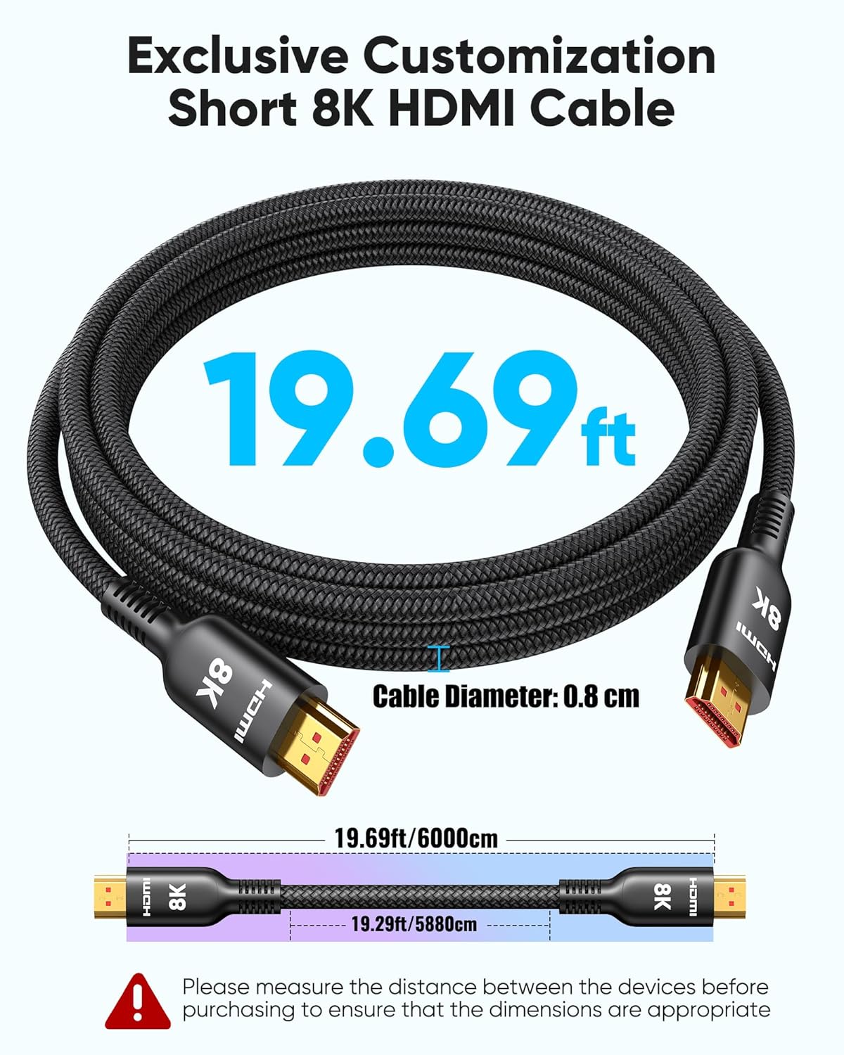 20 10K 8K 4K 2.1 48Gbps Cord-4K@120Hz 8K@60Hz, 2.2&2.3, 10 TV/PS5/HDTV/Blu-ray Highwings Long HDMI Cable FT, Ultra HD
