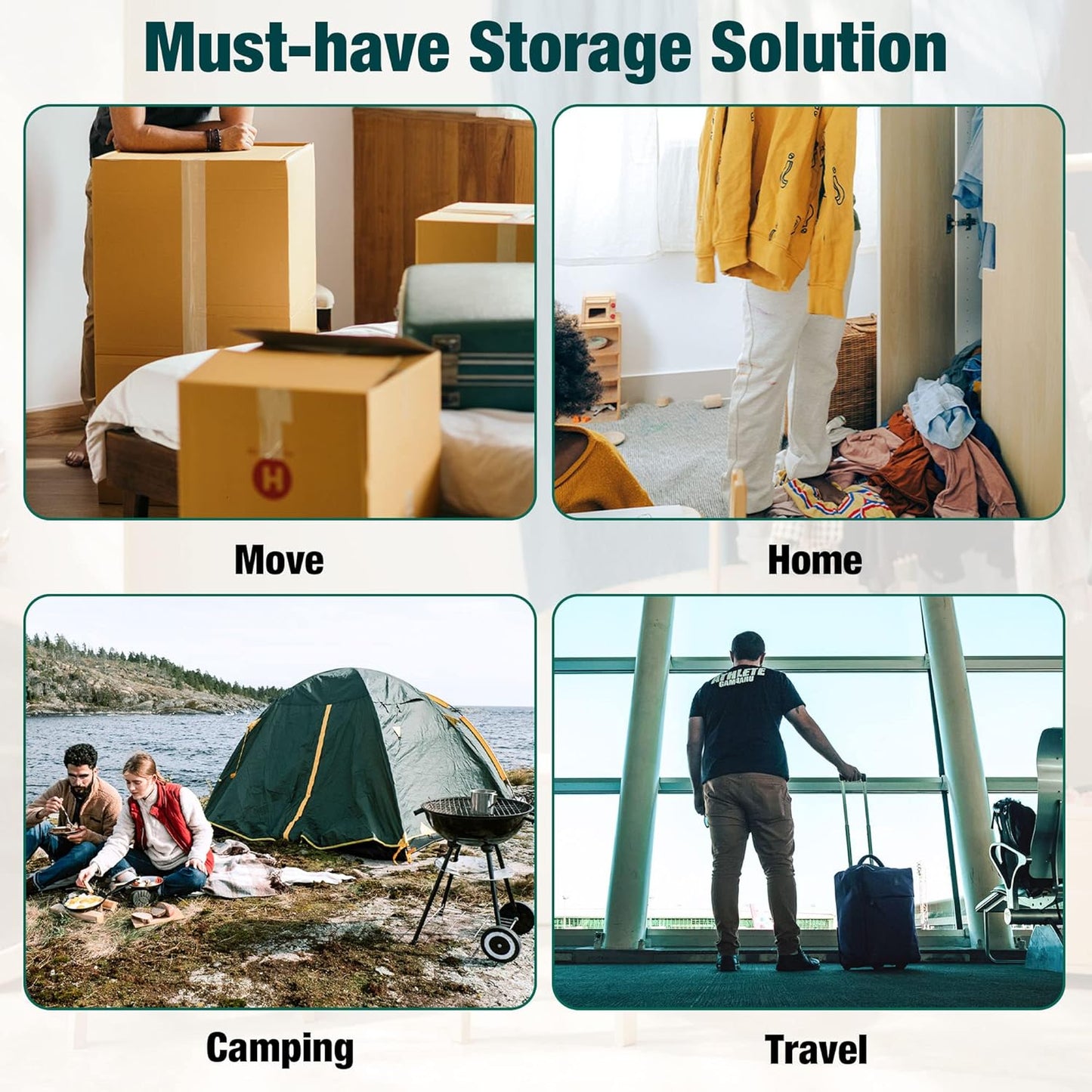 Skiennix Vacuum Storage Bags - 10 Medium Space Saver Vacuum Seal Bags with Travel Hand Pump