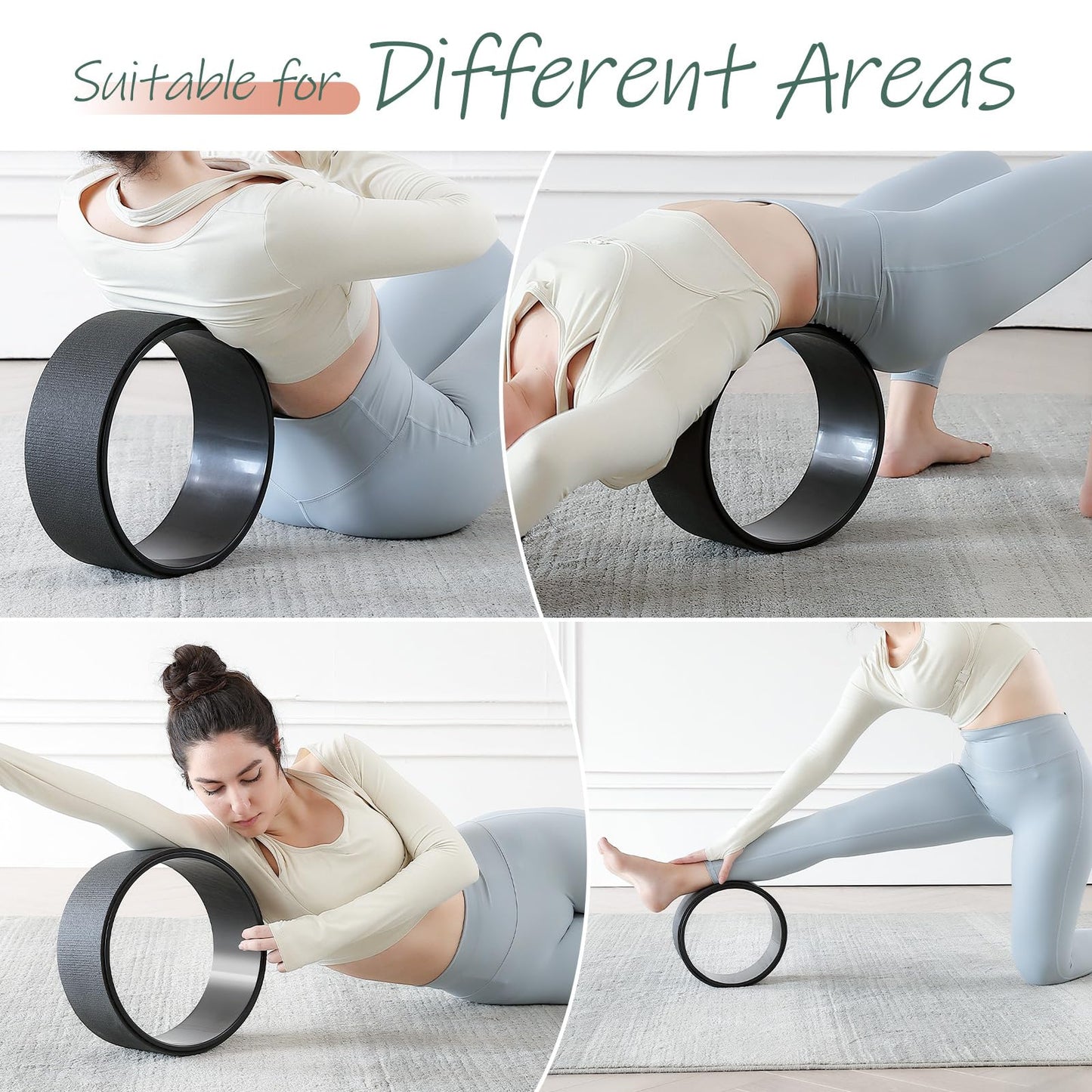 Zmarthumb Back Roller, Foam Roller for Neck & Back Pain Relief, Yoga Wheel for Deep Tissue Muscle Massage, High Density Foam Tool for Physical Therapy, Stretching & Exercise(3 Pack)