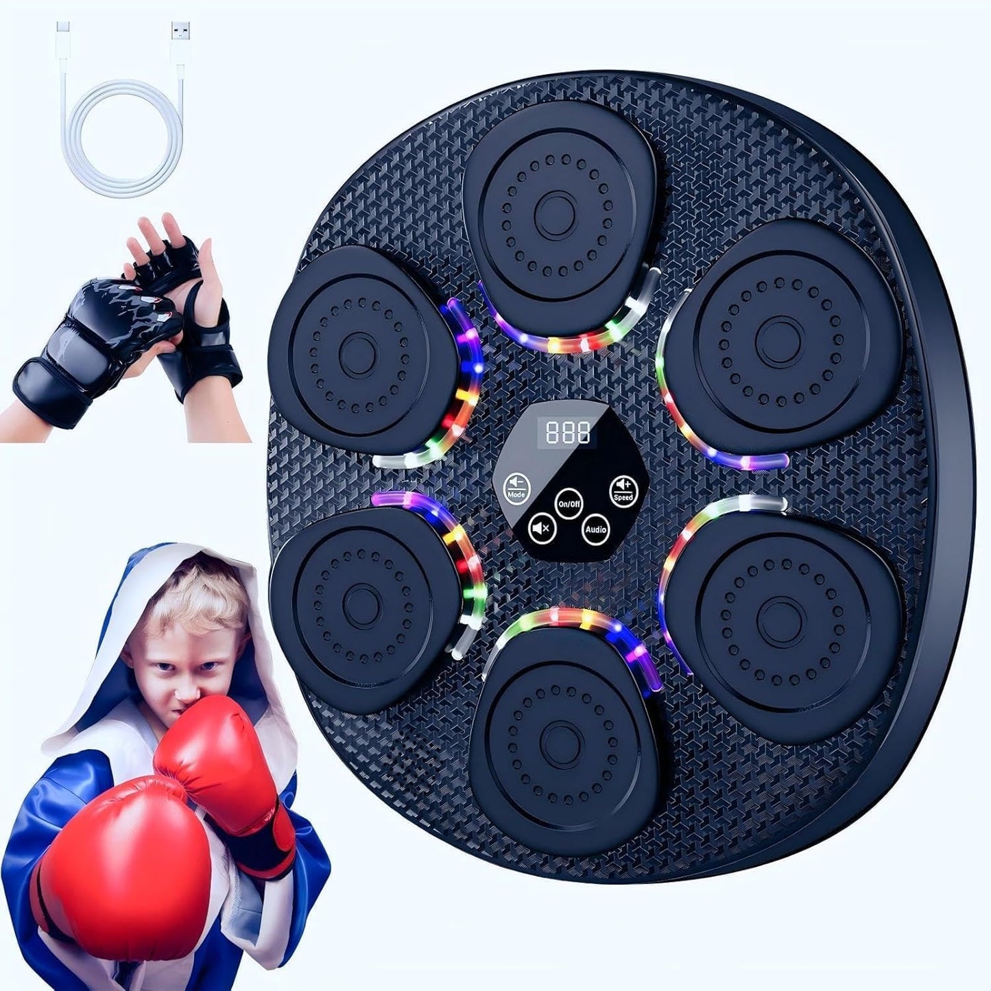 Smart Music Boxing Machine with Gloves, Fun Boxing Game Gift for Kids and Adults