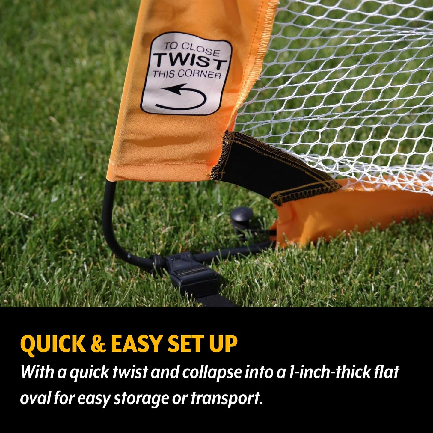 PUGG 6 Foot Pop Up Soccer Goal, Portable Training Football Knitted Poly Net Equipment, The Original Pickup Game Goal, Includes Two Goals & Bag