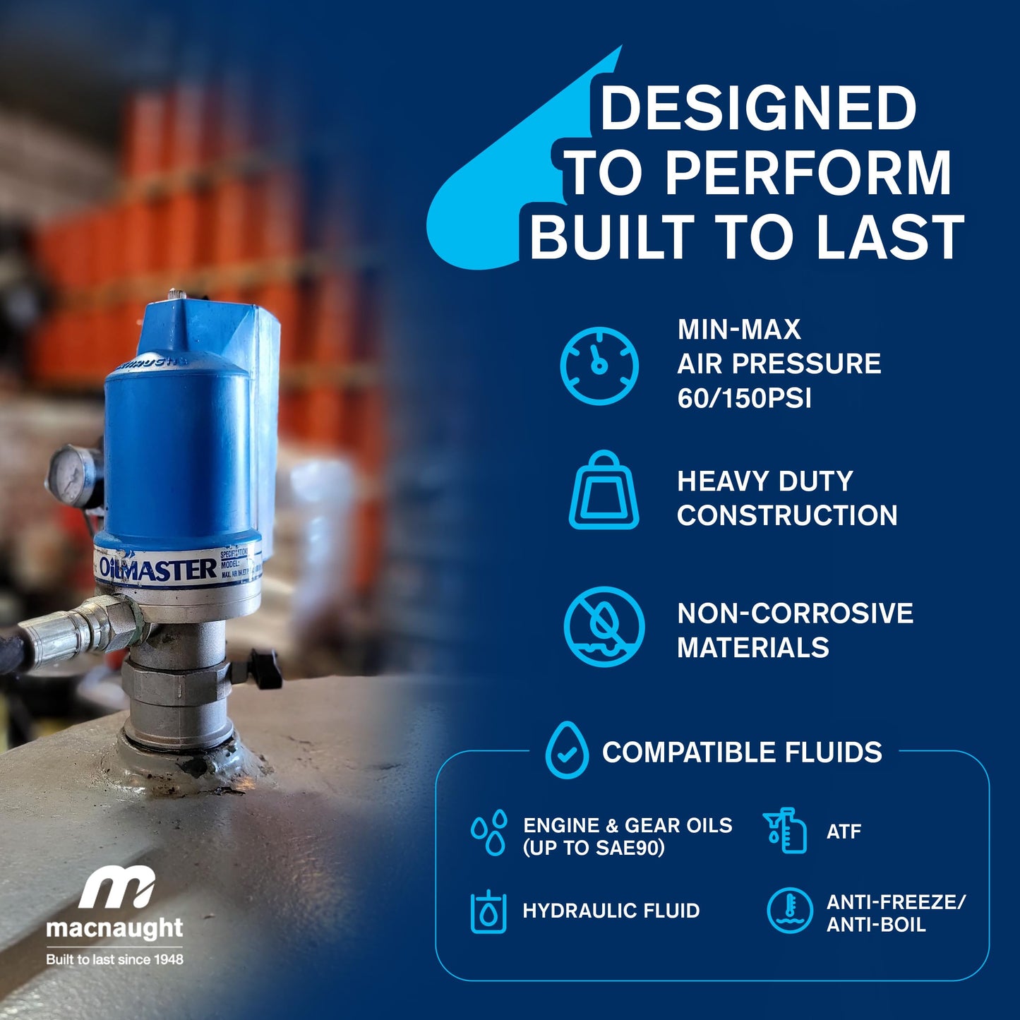 Air Operated Pneumatic Oil Transfer Pump + Suction Tube Assembly