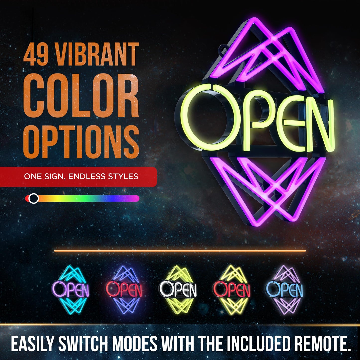 Open Sign for Business with 49 Color Combinations – ULTRA BRIGHT LED Neon Sign Visible Day and Night – Large Window Sign – by Element Lux Signs – 20 x 22in