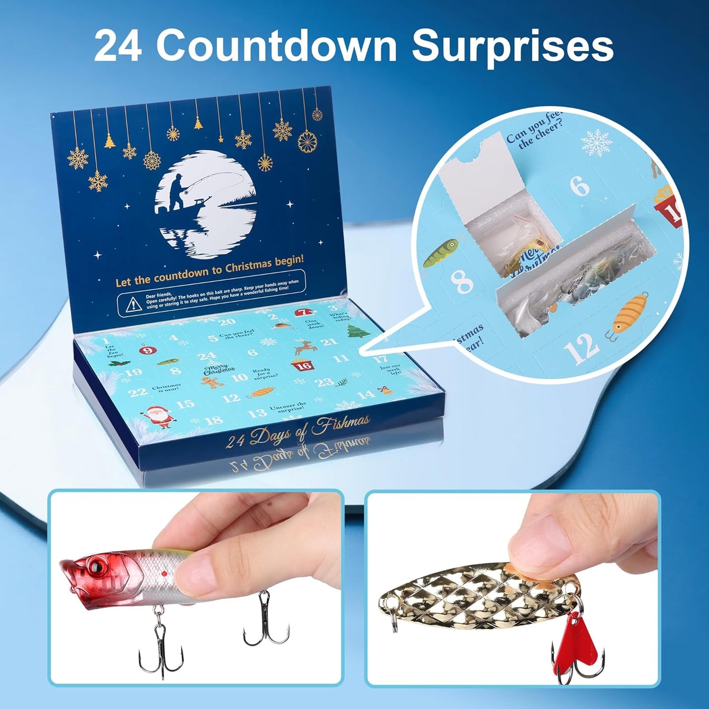 Skiennix Fishing Advent Calendar 2026 - 24 Days of Premium Fishing Lures for Anglers | Xmas Gift Set