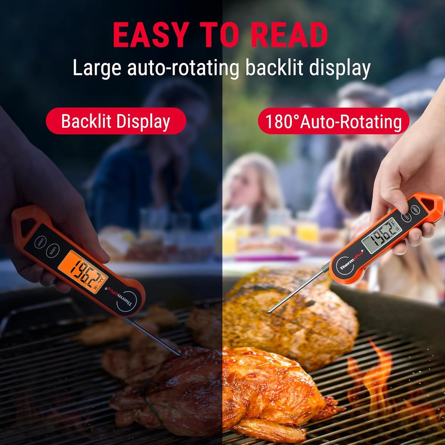 ThermoPro TP19H Digital Meat Thermometer - Instant Read Accuracy for Perfect Cooking