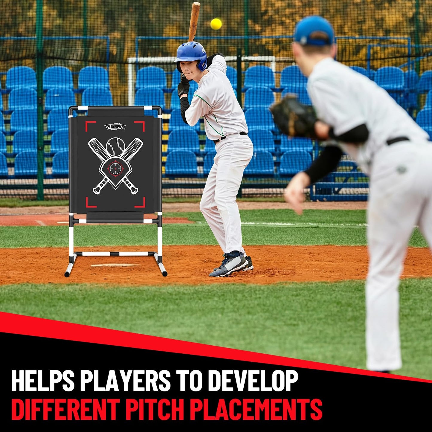 Dual-Sided Baseball Strike Zone Target,Adjustable Height Pitching Strike Zone Trainer for Pitching,Throwing Practice, Includes Stakes,Sandbags & Carry Bag for Indoor & Outdoor