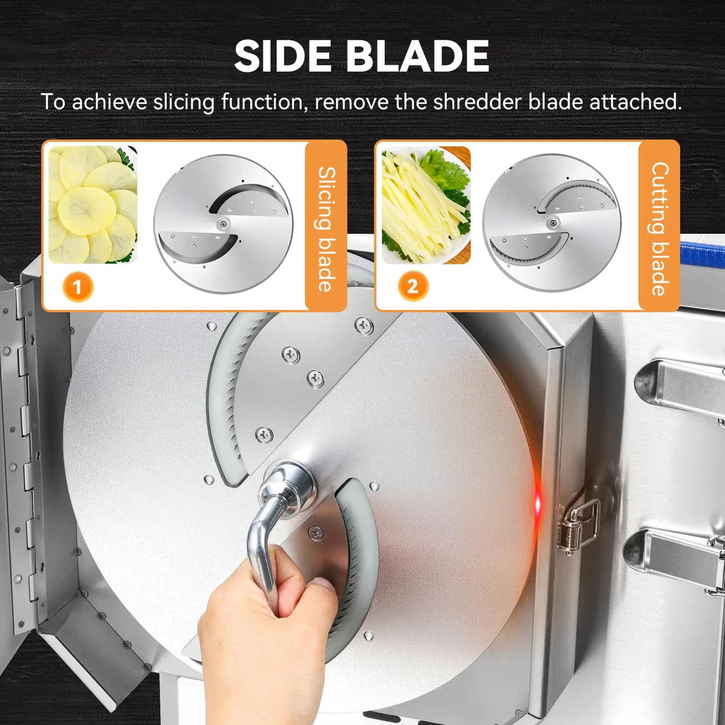 Newhai 2 In 1 Commercial Meat Cutter Machine, 5mm Electric Meat Slicer, Food Vegetable Slicer Shredder, 850W 110volt for Home Kitchen Small Restaurant