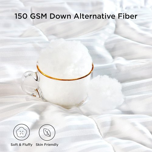 Bedsure Duvet Insert - Lightweight Quilted Cooling Comforter, Down Alternative, Queen Size, White, 88x88 Inches