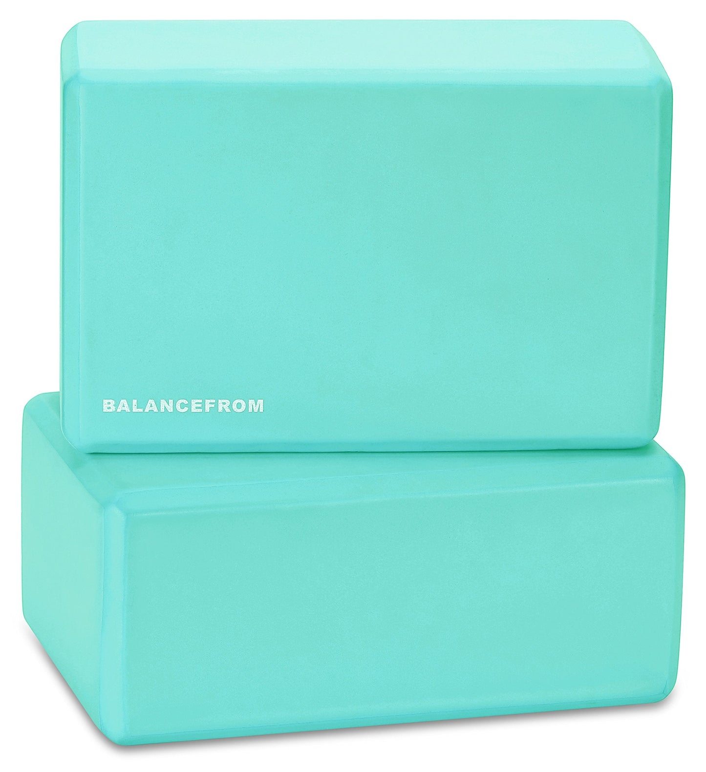 Fitvids Set of 2 High Density Yoga Blocks, 9"x6"x4" Each, Pair (Green)