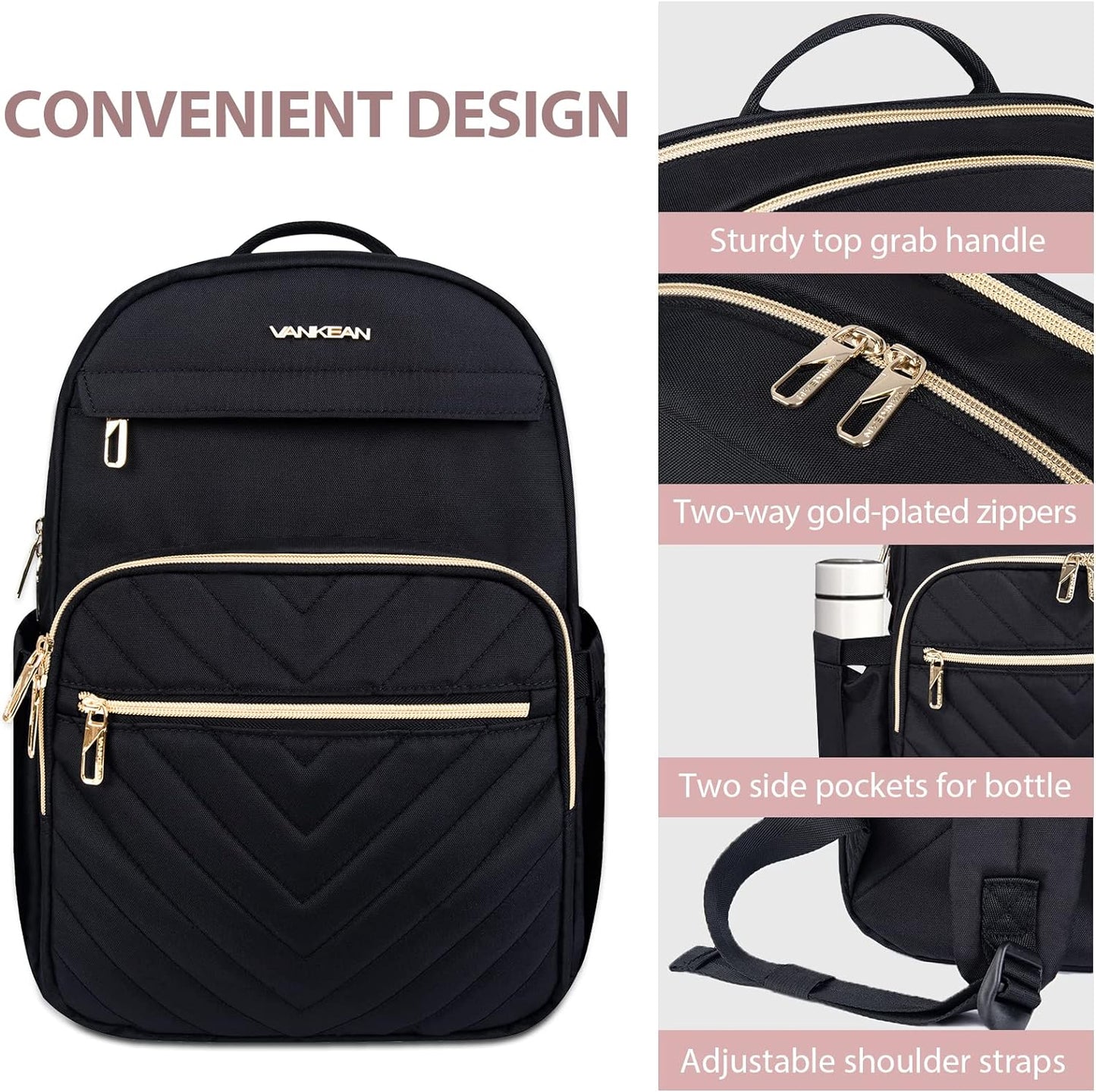 Backpack Backpack Backpack VANKEAN Laptop for Women, Laptop Computer Bag Travel Purse,Waterproof Work Business College