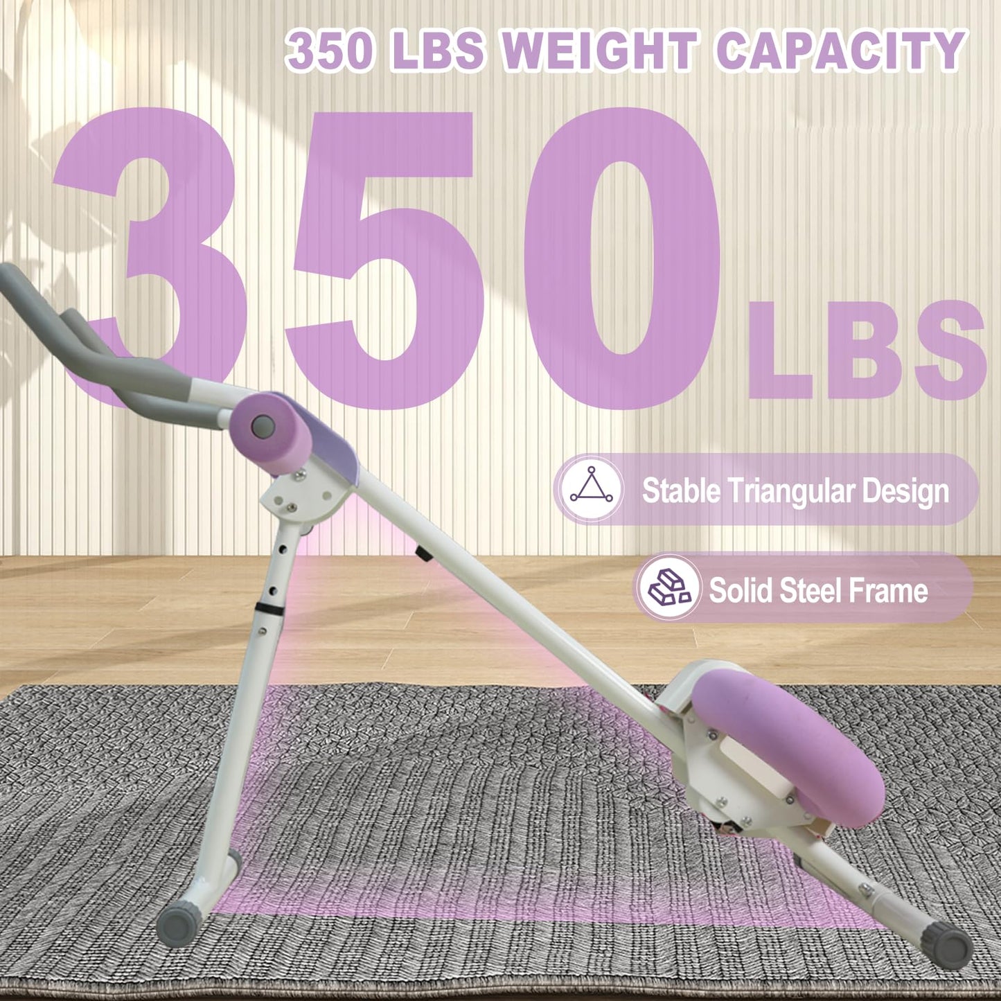 Ab Workout Equipment Abdominal Trainer, Adjustable Ab Machine at Home Gym, Foldable Abdominal Exercise Machine, Core & Ab Trainer Machine for Stomach Workout
