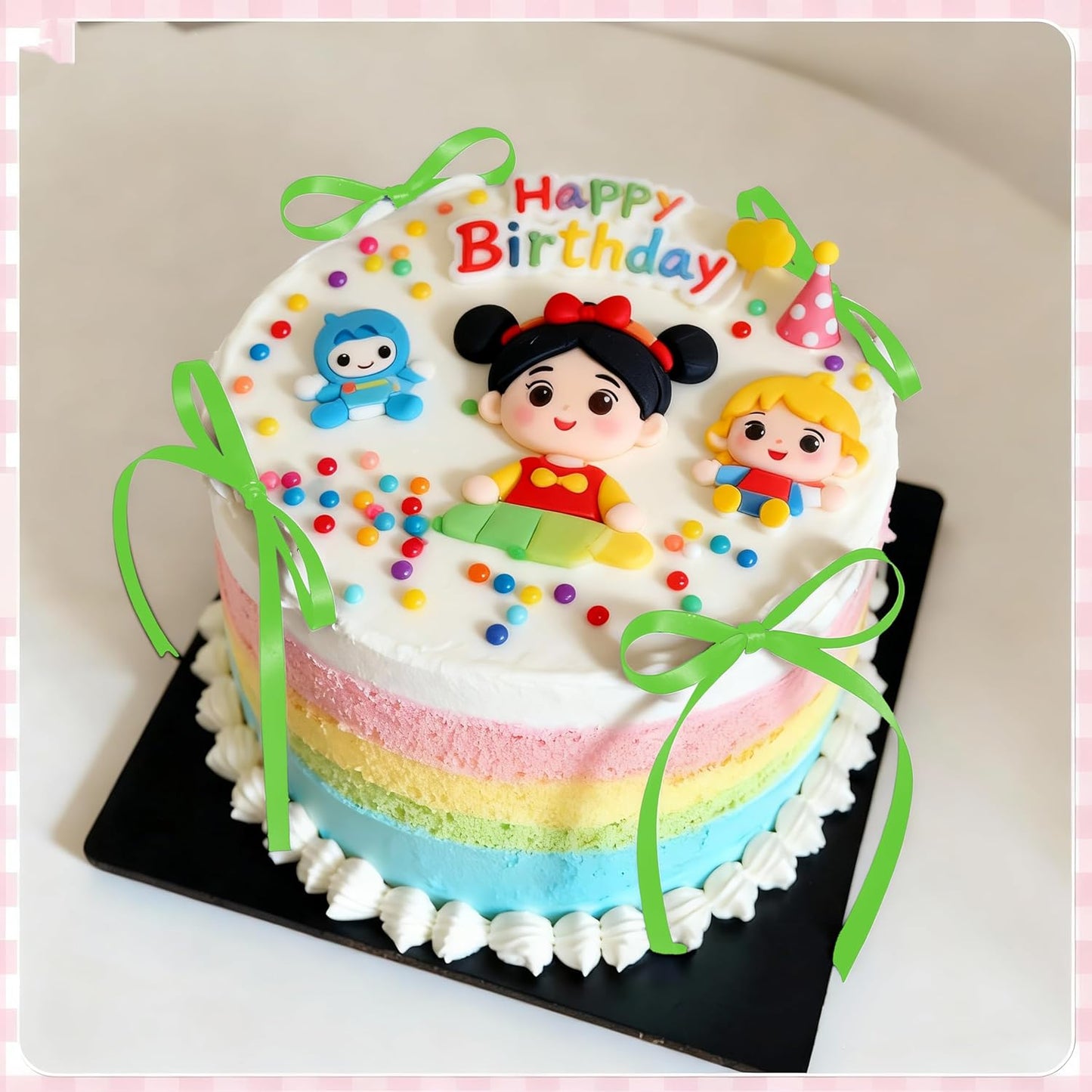 Skiennix 20 Pcs Light Green Bow Cake Toppers - Perfect for Jungle Safari Gender Reveal & Birthday Parties